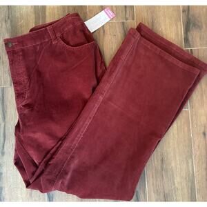St. John's Bay Stretch Boot Mid Rise Corduroy Pants Rust Size 18W New